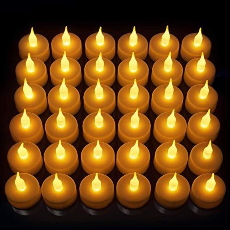LED Candles [24 Pack] Lasts 2X Longer, Realistic Tea Lights Candles, LED Tealight Candles, Flickering Bright Tealights, Battery Operated Candles, Flameless Candles