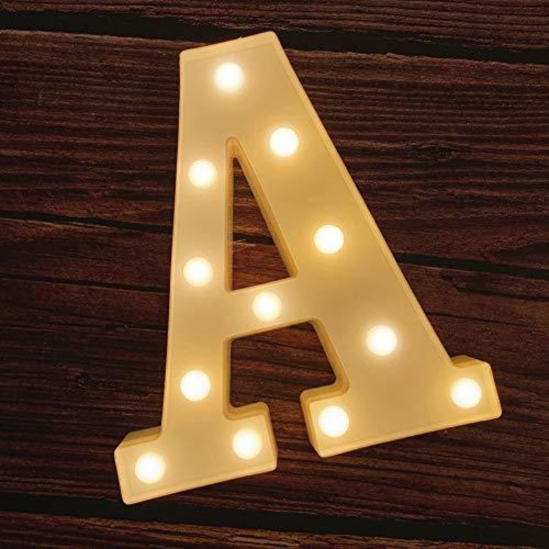 LED Marquee Letter Lights 26 Alphabet Light Up Marquee Number Letters Sign for Wedding Birthday