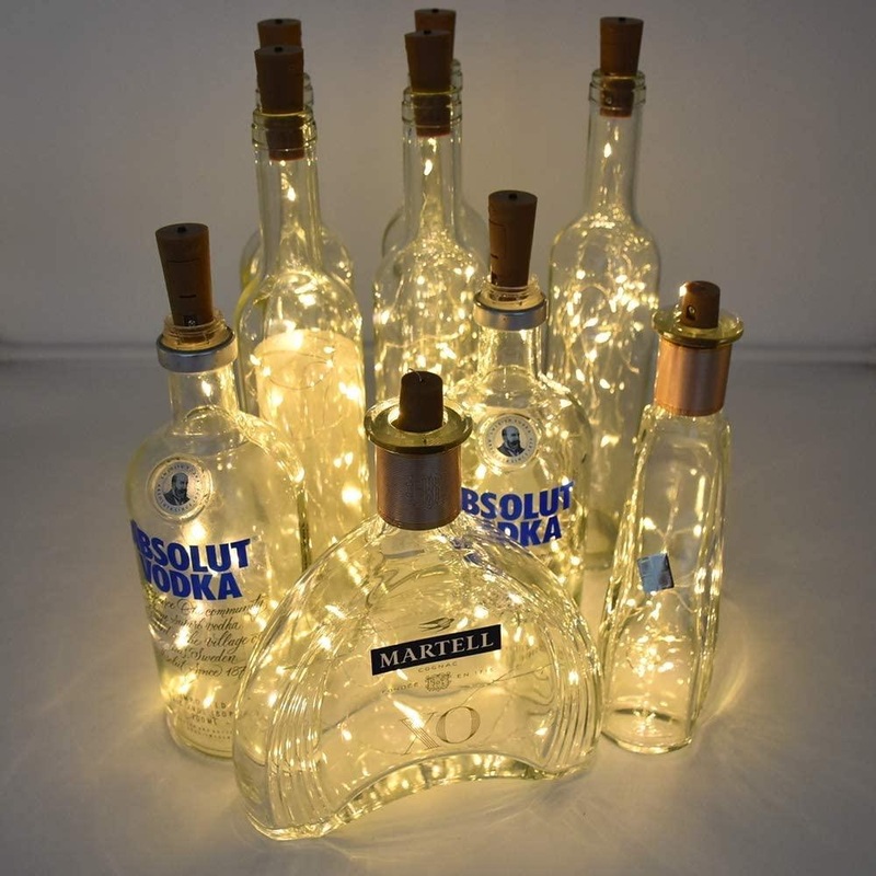 LED Wine Bottle Lights with Cork, 3.3ft