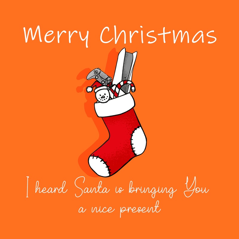 Merry Christmas Stocking Filled With Presents Card