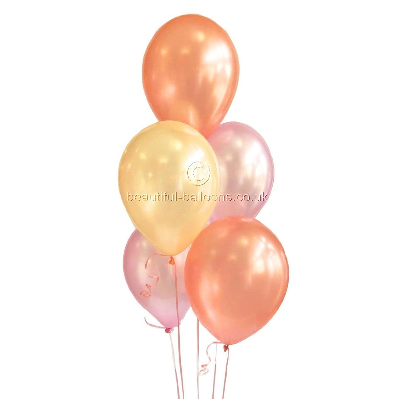 Rose Gold Ombre Shades Latex Balloons UNFILLED