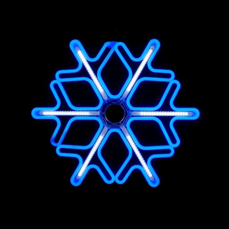 Snowflake LED Blue & Cool White Colour 75cm