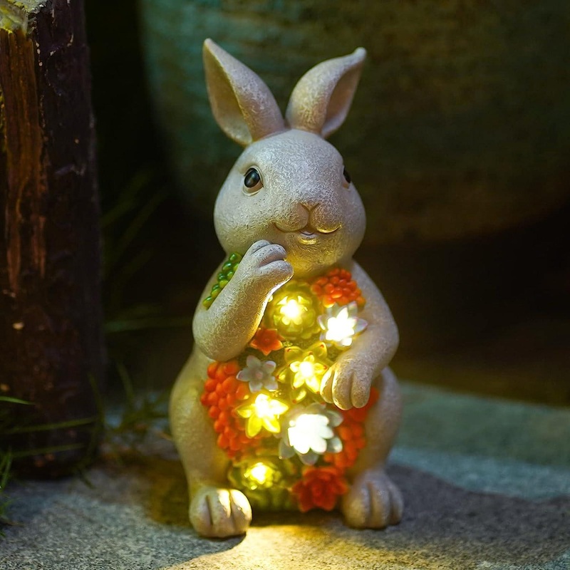 Solar Garden Outdoor Statues Turtle with Succulent and 7 LED Lights Lawn Decor Tortoise Statue for Patio and Balcony