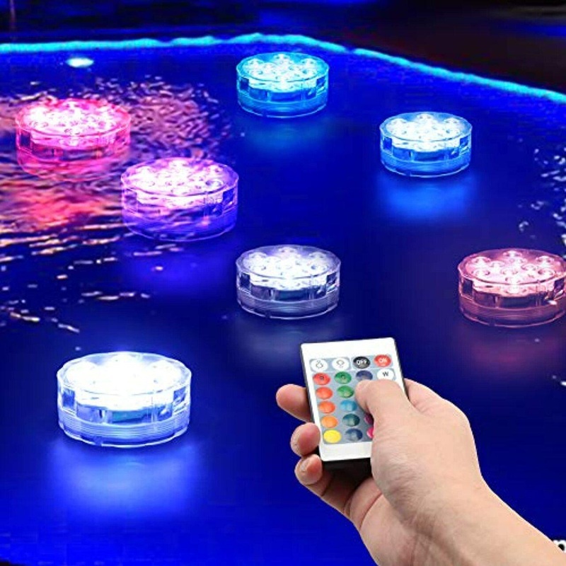 Submersible Led Lights, Remote Controlled Waterproof Multi Color Underwater Lights for Pool and Party