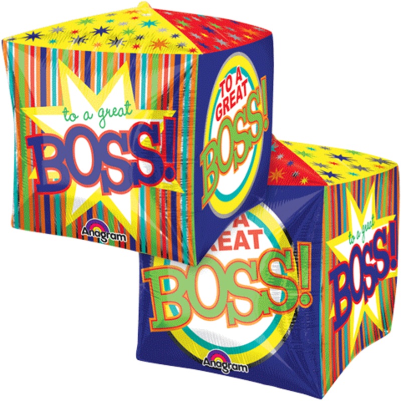 15" Cubez Great Boss Stripes Balloon Packaged