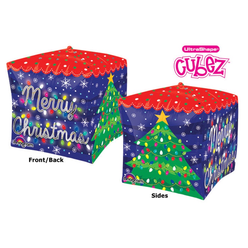15" Cubez Merry Christmas Lights Balloon Packaged