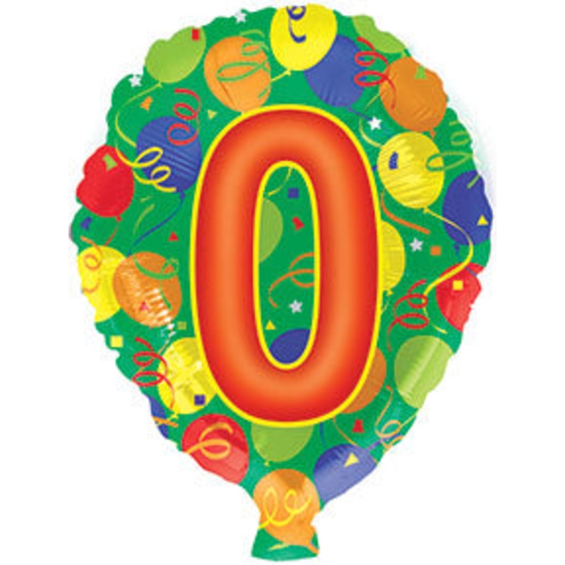 17" Number Shaped "0" Packaged Balloon