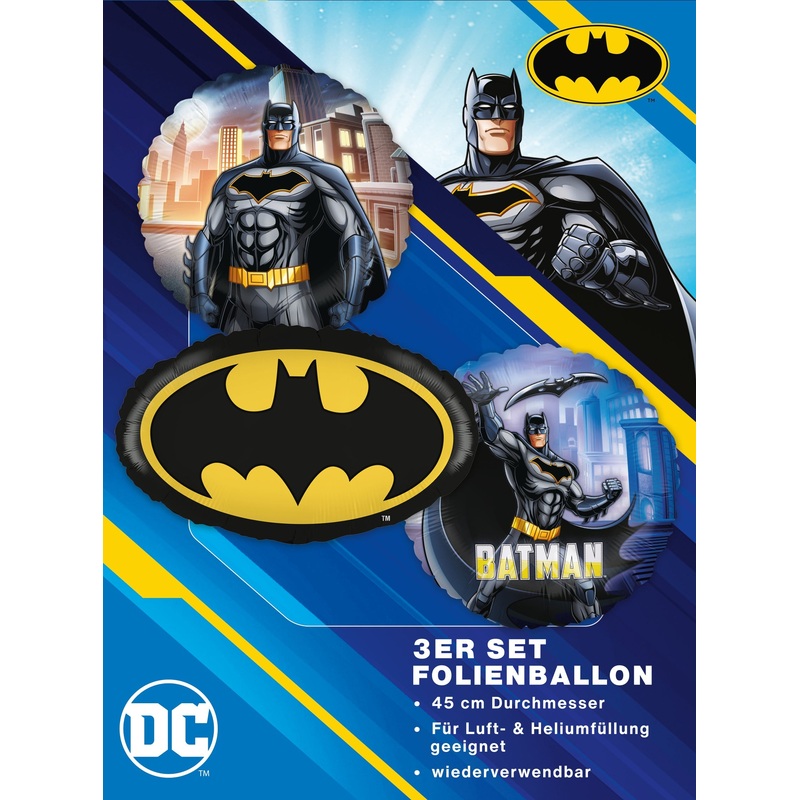 18" Foil Balloon Batman (3 Pack of Balloons)