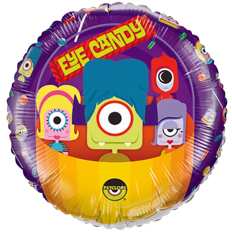 18" Psyclops Eye Candy Licensed Mylar Balloon Packaged
