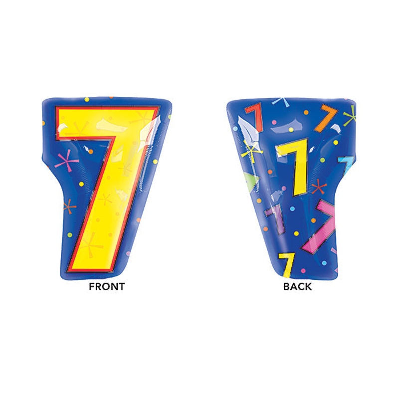 20" Junior Shape 7 Multi-Color Balloon Packaged