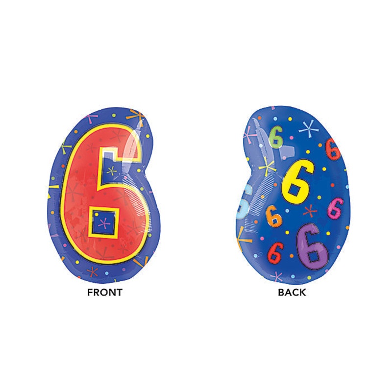21" Junior Shape 6 Multi-Color Balloon Packaged