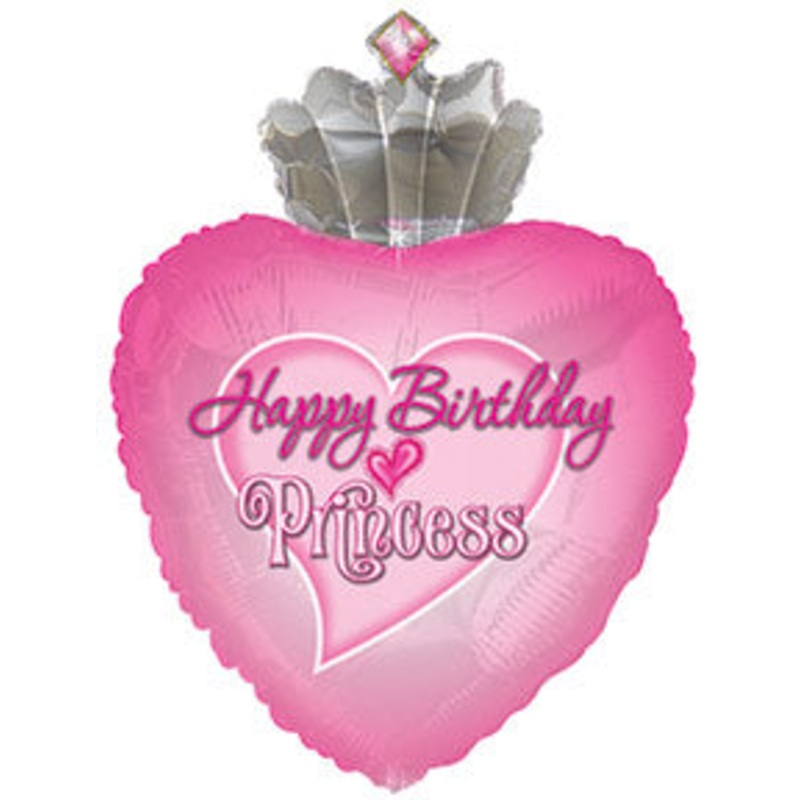 30" Happy Birthday Princess Packaged Balloon