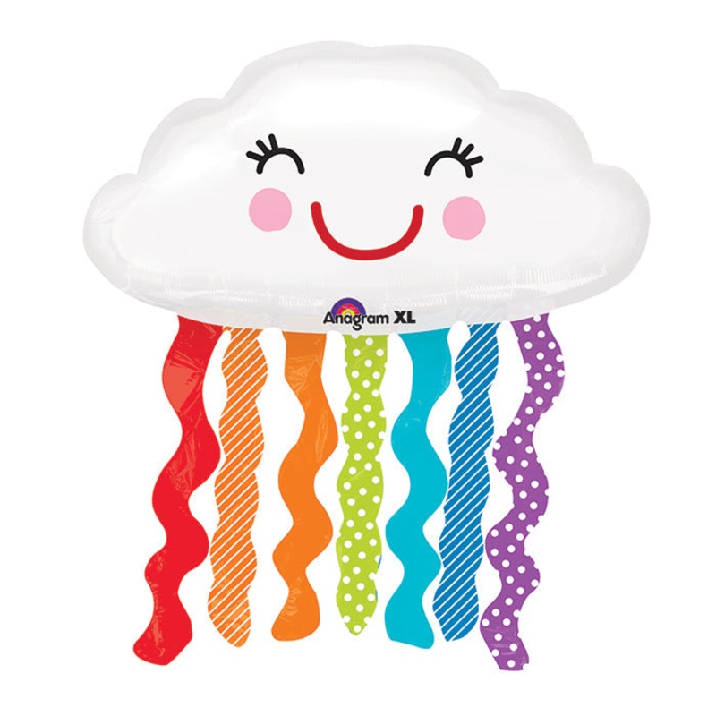 30" SuperShape Rainbow Cloud Balloon Packaged