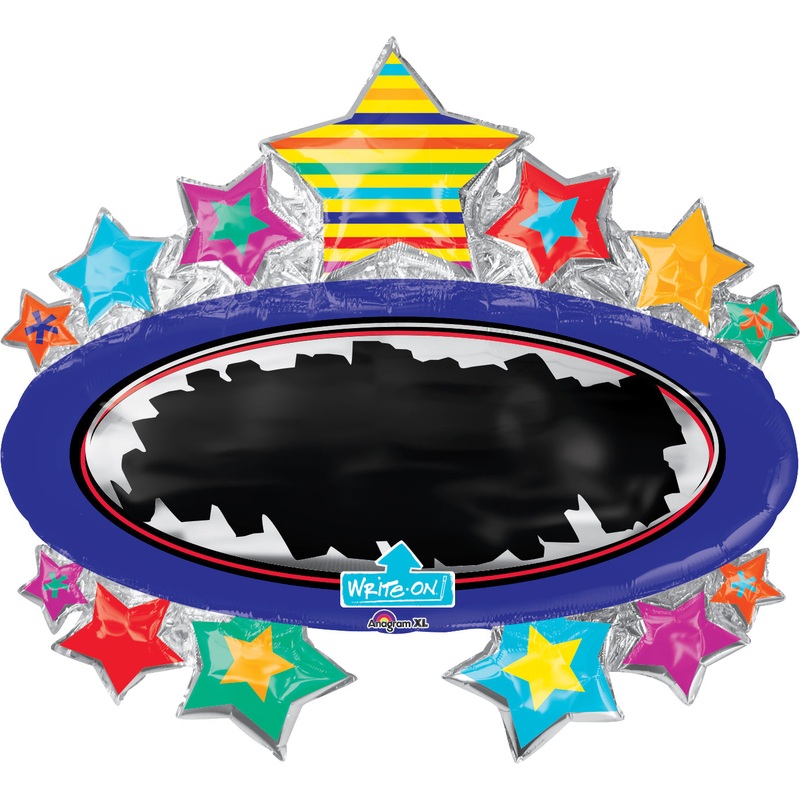 31" Jumbo Bright Star Black Board Marquee Balloon Packaged