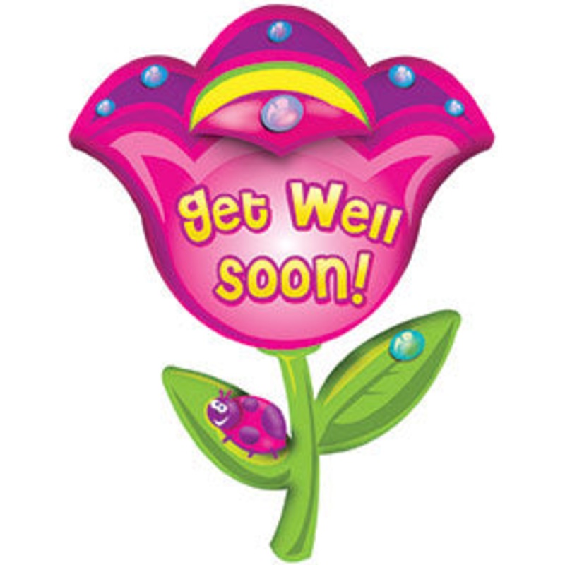 32" Get Well Soon Flower Packaged Balloon