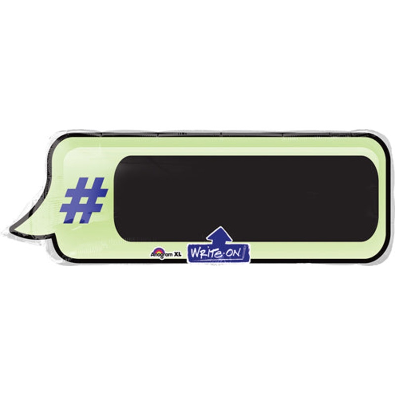 34" Jumbo #Hashtag Text Bubble Balloon Packaged
