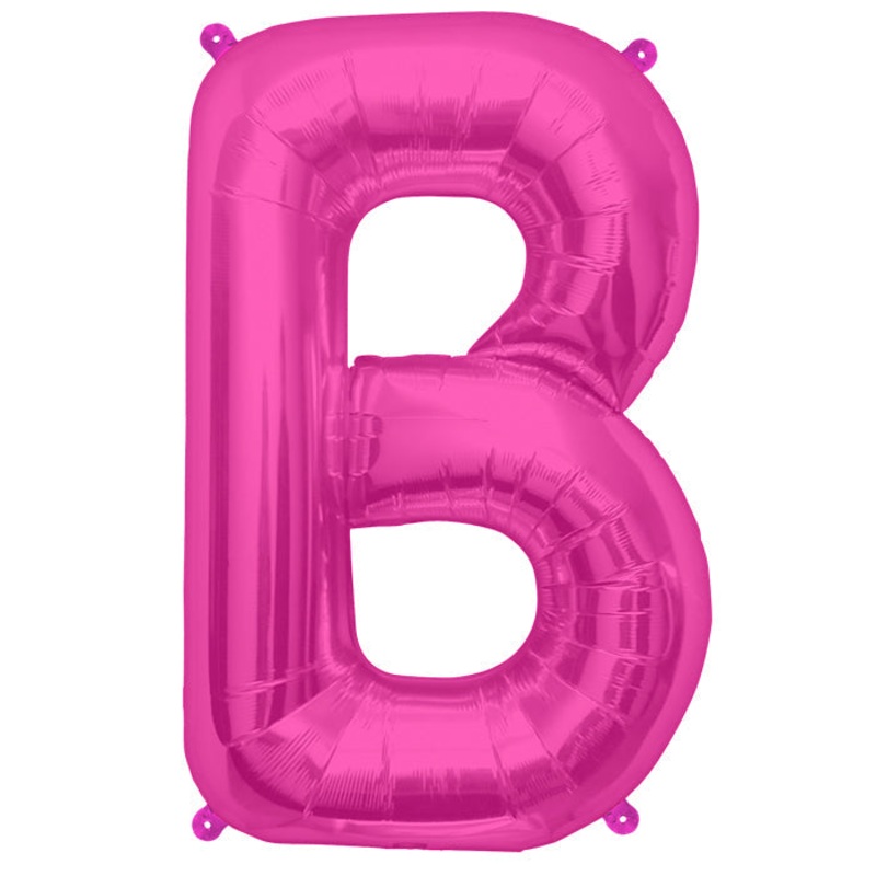 34" Northstar Brand Packaged Letter B - Magenta Foil Balloon