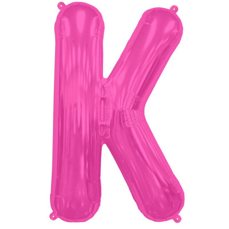 34" Northstar Brand Packaged Letter K - Magenta Foil Balloon