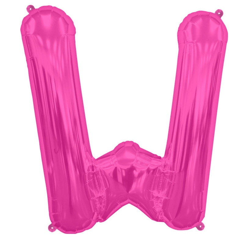 34" Northstar Brand Packaged Letter W - Magenta Foil Balloon