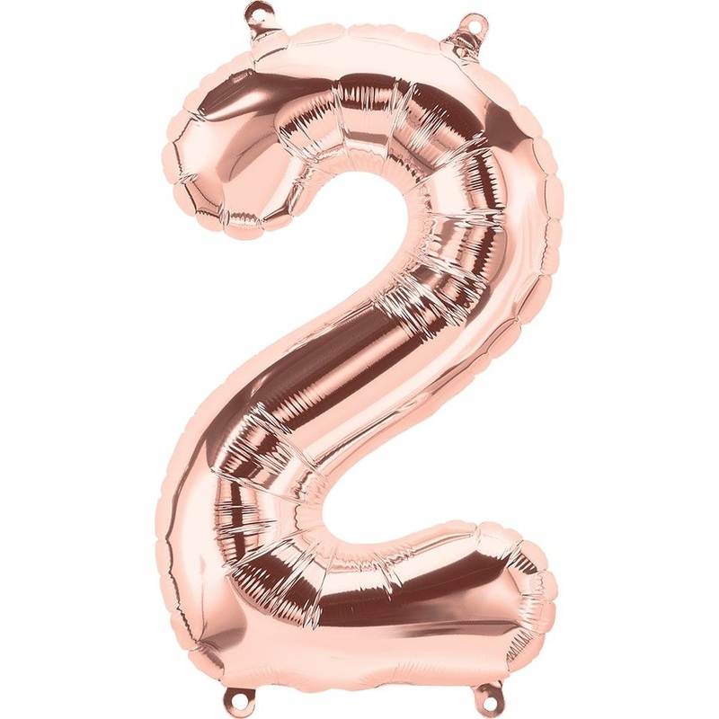 34" Northstar Brand Packaged Number 2 - Rose Gold Balloon