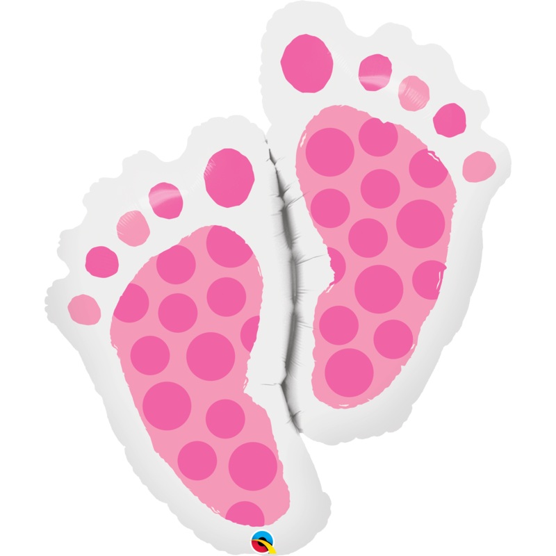 35" Shape Packaged Baby Feet Pink Balloon