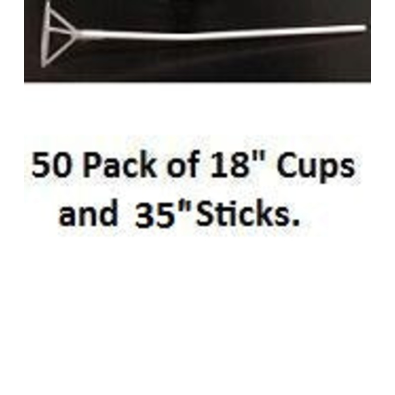 35" Sticks with CUPS for 18" Balloons (50 Pack)