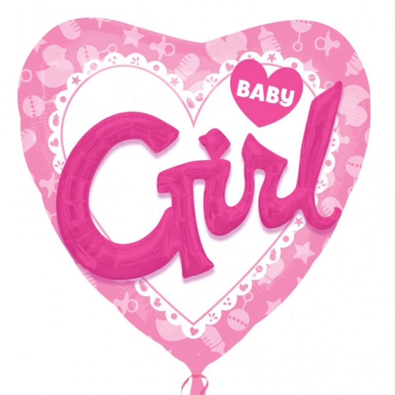 36" Multi-Balloon Celebrate Baby Girl Balloon Packaged