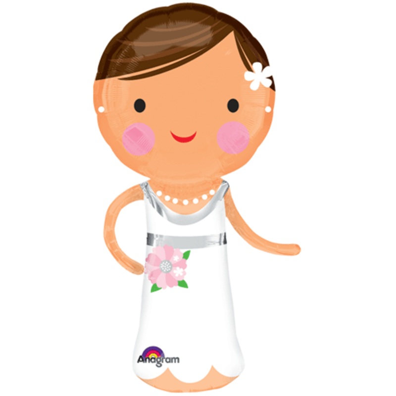 40" SuperShape Lovely Bride Balloon Packaged