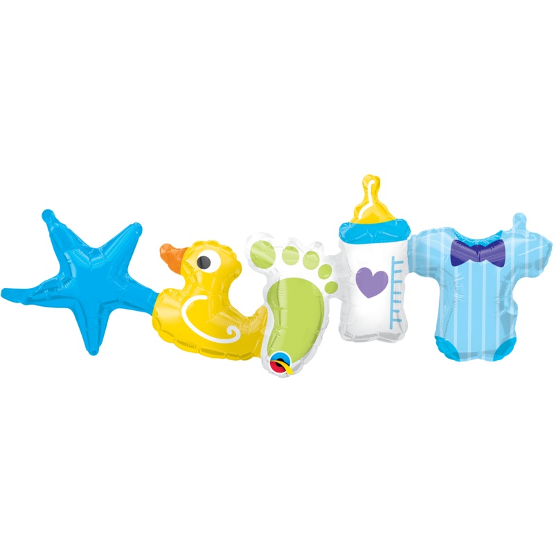 41" Baby Boy Garland Foil Balloon Airfill Only (2 Pack)