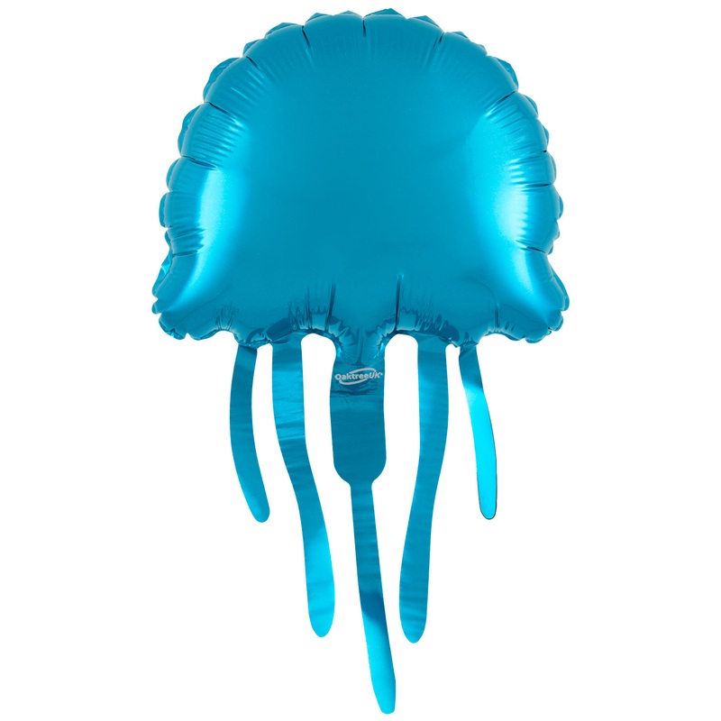 9" x 16" Mini Airfill Only Jellyfish Blue (For Air) Packaged Oaktree Brand Mylar/Foil Balloon