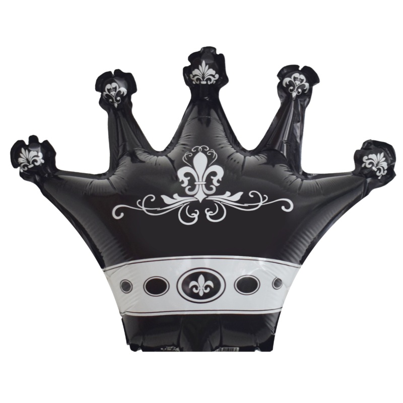10" Black Airfill Only Crown Shape Air Filled PU Balloon