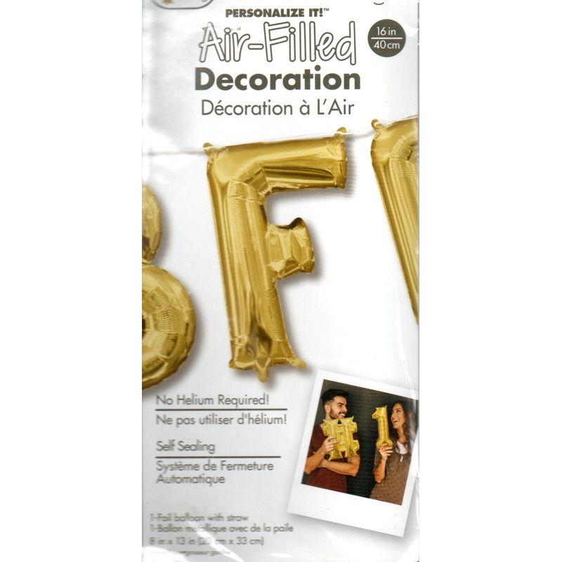 16inch Letter F Gold NON FLYING Air-Filled Only