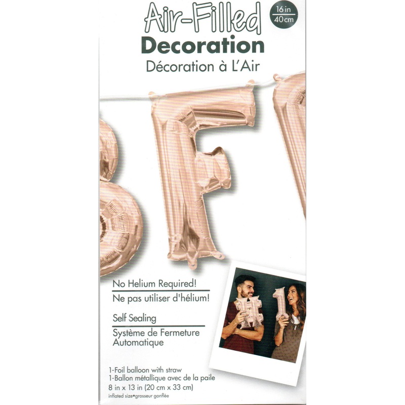 16inch Letter F Rose Gold - NON FLYING  Air-Filled Only