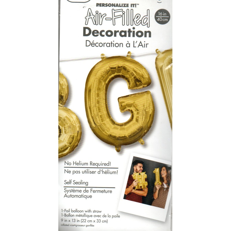 16inch Letter G Gold NON FLYING Air-Filled Only