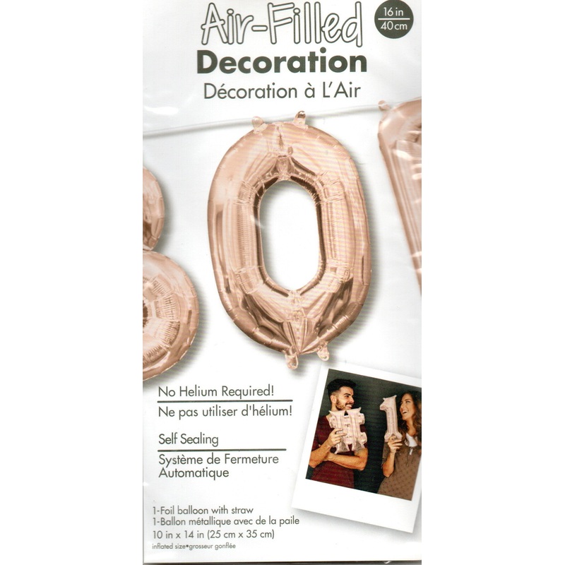 16inch Number ZERO Rose Gold -  NON FLYING Air-Filled Only