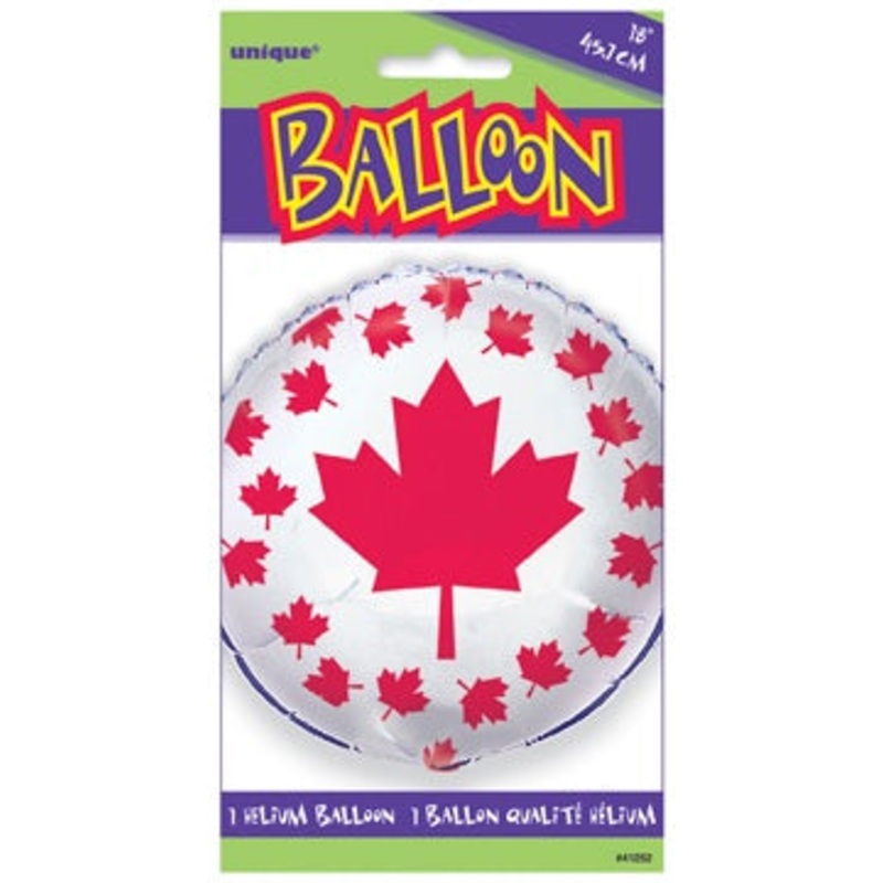 18" Canada Flag Balloon (Sold Packaged Only)