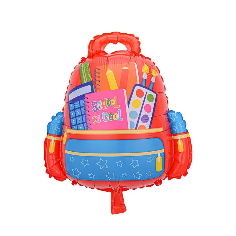 21" School is Cool Red Backpack Foil Balloon
