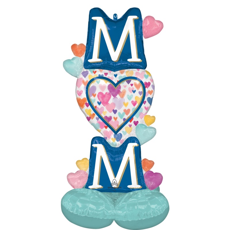 49" Airloonz Large Mom Sprinkled Hearts Foil Balloon