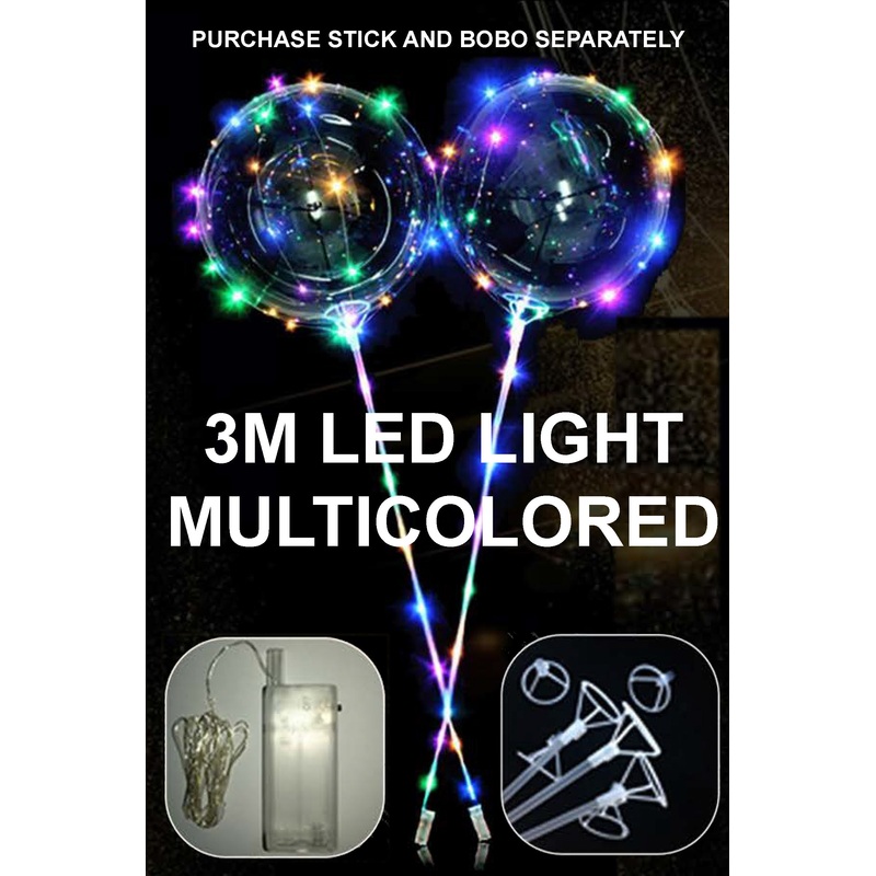 Balloon Led Multicolor 3 meters Light (Batteries Not Included) 10Pcs/Bag.