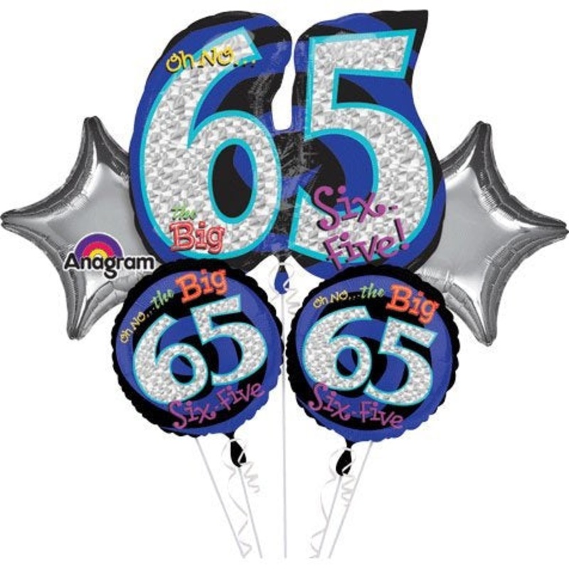 Bouquet Oh NO! It's My Birthday 65 Balloon Packaged