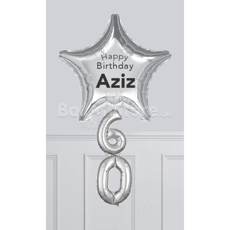 Custom Text Jumbo Balloons with Hanging Any Two Number Air-Filled