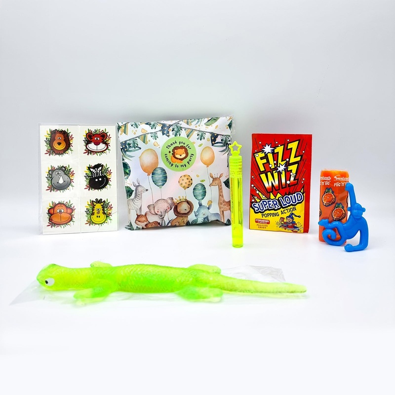 Filled Jungle Animals Birthday Party Bags For Children