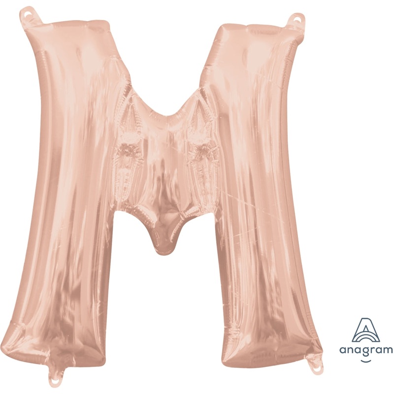 Jumbo Letter M Rose Gold - Helium Filled