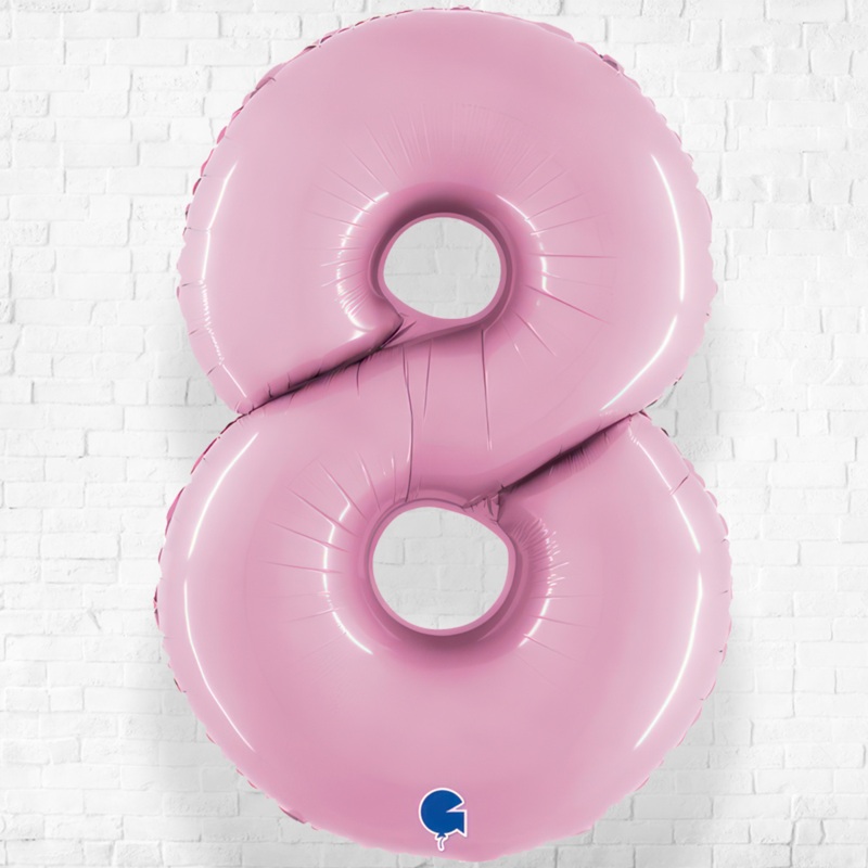 Number Eight Pastel Pink  Helium Filled