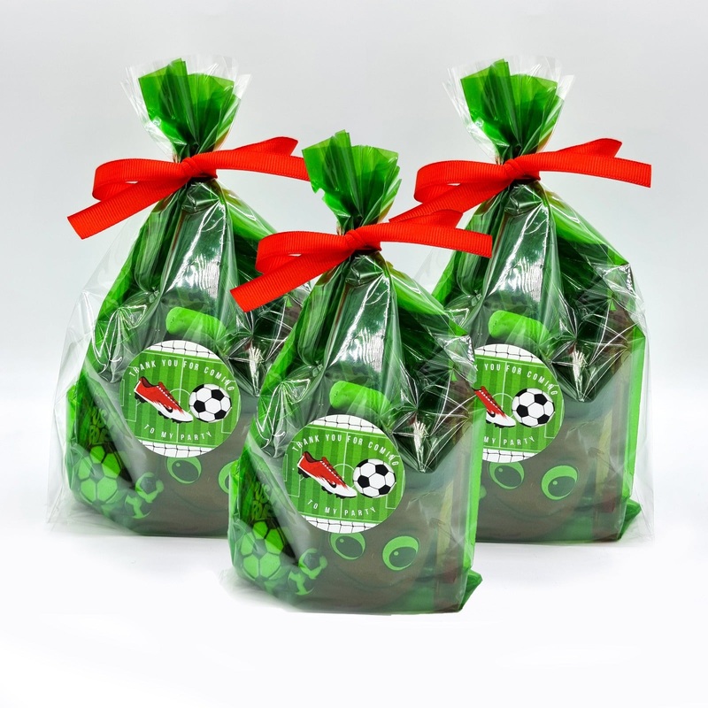 Pre Filled Green Birthday Football Party Bags For Kids