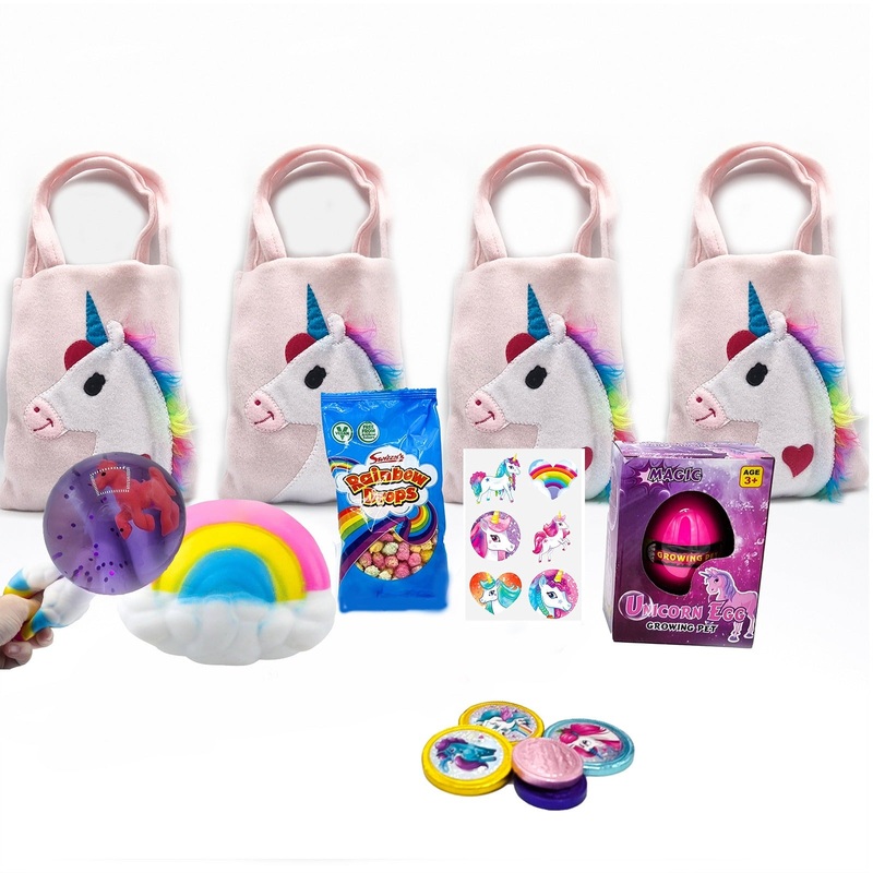 Pre Filled Rainbow Unicorn Party Goody Bags