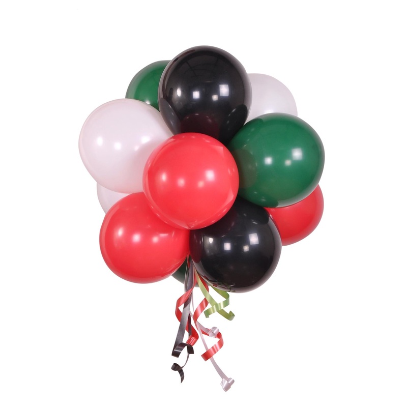 UAE National Day Balloon Cluster - AIR-FILLED Hanging or Ceiling