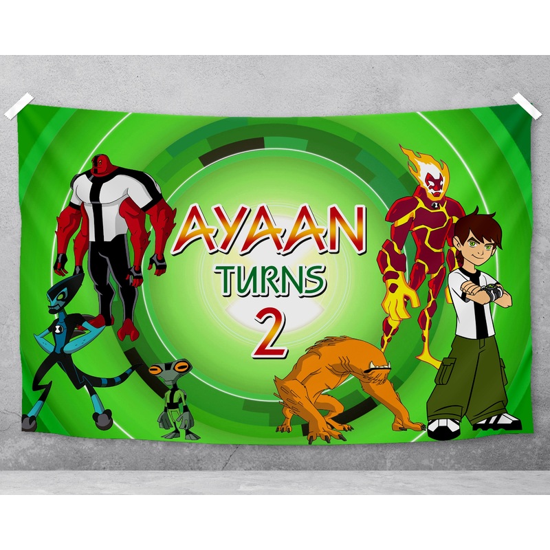 Ben 10 Theme Personalized Backdrop