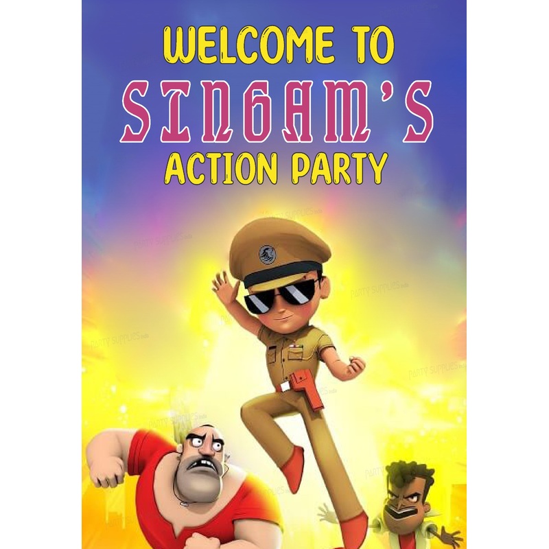 Little Singham Theme Customized Welcome Board