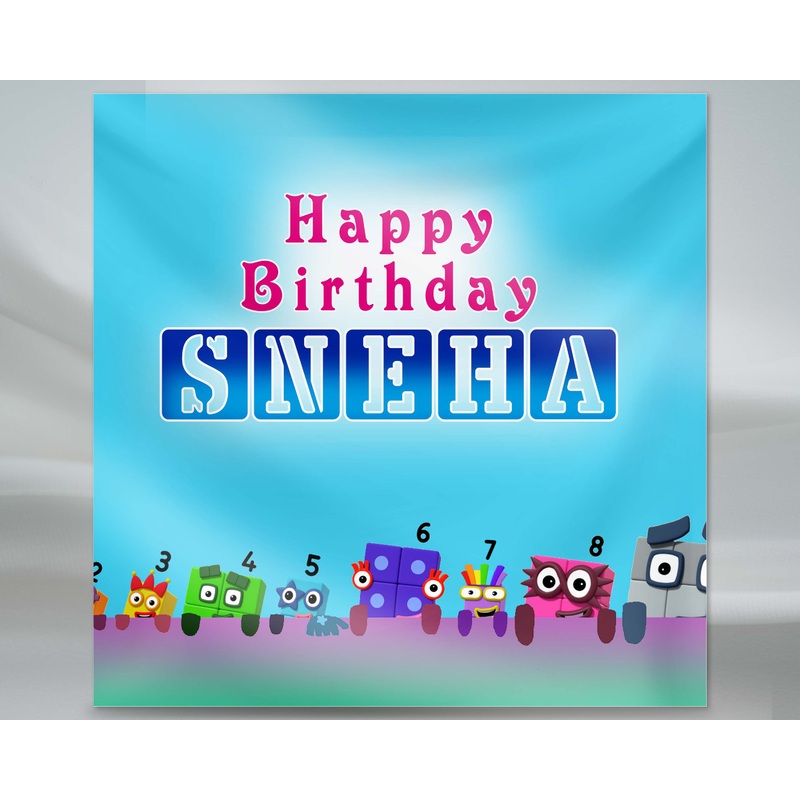 Number Blocks Theme Customized Square Backdrop